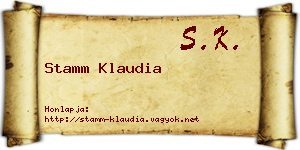 Stamm Klaudia névjegykártya