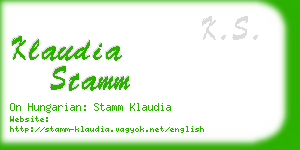 klaudia stamm business card